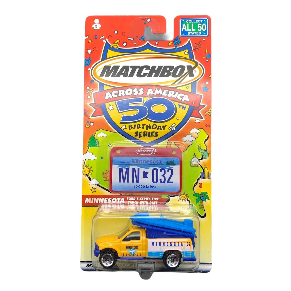 Matchbox Across America Minnesota Ford F-Series Fire Rescue Truck Raft 1/79 #032